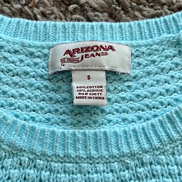 Arizona Jeans Co sz Small S light winters blue/teal sweater - Picture 2 of 4